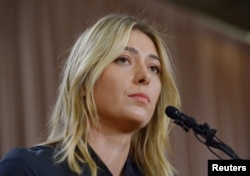 Maria Sharapova announces that she failed a drug test at the Australian Open, during a news conference in Los Angeles, March 7, 2016. (J. Kamin-Oncea/USA Today Sports)