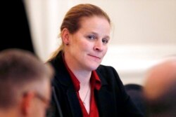 FILE - Cindy Parlow Cone of U.S. Soccer attends a meeting of the organization's board of directors in Chicago, Dec. 6, 2019.