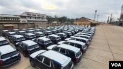 Les jeeps qui seront données aux députés de la RDC, le 5 Juillet 2021. (Communication Assemblée Nationale)