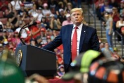 President Donald Trump speaks at a campaign rally in Sunrise, Fla., Nov. 26, 2019.