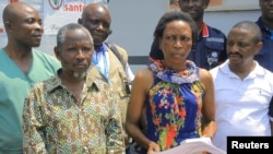 Semida Masika, the last patient being treated for Ebola in the Democratic Republic of Congo, is seen after she was discharged from a hospital in Beni, Democratic Republic of Congo, March 3, 2020.