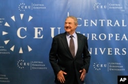 FILE - Hungarian-born U.S. billionaire and investor George Soros is seen ahead of a lecture at the Central European University (CEU), founded by him, in Budapest, Hungary, Oct. 26, 2009.