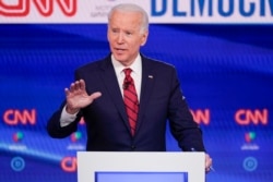 FILE - In this March 15, 2020 photo, former Vice President Joe Biden participates in a Democratic presidential primary debate at CNN Studios in Washington.