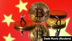 Bitcoin display with China's flag 