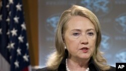 Secretary of State Hillary Rodham Clinton speaks during a news conference at the State Department in Washington May 24, 2012