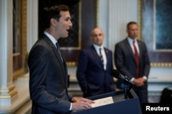 White House senior adviser Jared Kushner welcomes technology company leaders to a summit of the American Technology Council at the Eisenhower Executive Office Building in Washington, U.S. June 19, 2017.