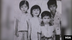 The oldest of four siblings, Seng Luangrath (far left) started cooking for her family at seven years old. (Photo: J. Soh / VOA)