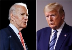 រូបផ្គុំ​គ្នា​រវាង​លោក Joe Biden និង​លោក​ប្រធានាធិបតី ដូណាល់ ត្រាំ។