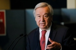 U.N. Secretary-General Antonio Guterres speaks to the media in New York City, June 18, 2021.