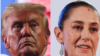 Combinación de foto en la que aparecen el presidente electo de EEUU, Donald Trump y la presidenta de México, Claudia Seheinbaum. [VOA]