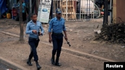 FILE - Police officers patrol along a road in Addis Ababa, Ethiopia February 21, 2018. (Reuters)