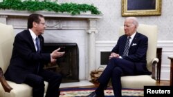 El presidente de EEUU, Joe Biden, reunido con su homólogo israelí Isaac Herzog en la Casa Blanca el 18 de julio de 2023.