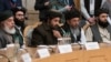 Delegación de los Talibanes en la conferencia internacional celbrada en Moscú, Rusia, el 18 de marzo de 2021.