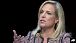 Homeland Security Secretary Kirstjen Nielsen testifies before the Senate Judiciary Committee on Capitol Hill, Jan. 16, 2018, in Washington. 