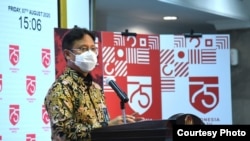 Ketua Satgas Pemulihan Ekonomi Nasional Budi Gunadi Sadikin dalam telekonferensi pers di Istana Kepresidenan Jakarta, Jumat (7/8) mengatakan setidaknya ada 13,8 juta pekerja swasta bergaji di bawah Rp5 juta yang akan menerima BLT (Setpres RI)