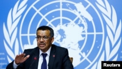 Newly elected Director General of the World Health Organization (WHO) Tedros Adhanom Ghebreyesus attends a news conference at the United Nations in Geneva, Switzerland, May 24, 2017.