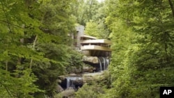 A perfect example of Wright's one-with-nature architecture is Fallingwater, a house that he built for a client in rural Pennsylvania. It was partially constructed atop a waterfall.