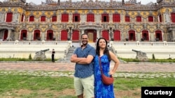 Kumkum Sharma and her husband, Vinayak Gawankar, pose in Hue city, Vietnam. They are among millions of Indians turning to Asian countries for vacations. (Photo courtesy of Kumkum Sharma)