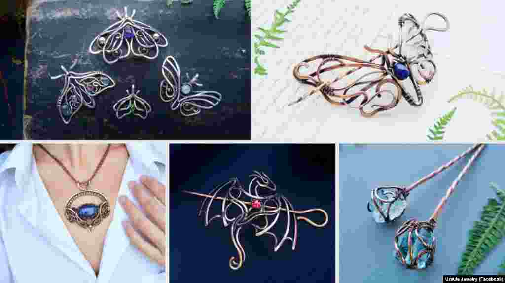 Оксана Трухан із Чернігова виводить мистецтво загортання дроту на новий рівень. Вона також ділиться своїми знаннями та вміннями у блозі, навчаючи, як виготовляти прикраси з допомогою цього методу. &nbsp;