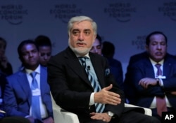 Abdullah Abdullah, Chief Executive Officer of the Islamic Republic of Afghanistan, participates in a session at the annual meeting of the World Economic Forum in Davos, Switzerland, Jan. 22, 2019.