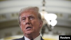 FILE: Presiden Amerika Serikat Donald Trump di gedung Capitol Amerika di Washington, D.C., 8 Januari 2025. (Jeenah Moon/REUTERS)