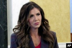 South Dakota Republican Gov. Kristi Noem attends an event Jan. 10, 2024, at the state Capitol in Pierre, S.D. So far, five tribes have banned Noem from their reservations, and others may soon follow.