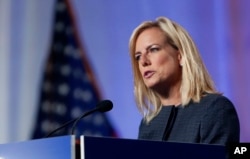 U.S. Secretary of Homeland Security Kirstjen Nielsen speaks at the National Sheriffs' Association convention in New Orleans, Louisiana, June 18, 2018.