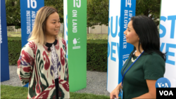 Tatyana Sin, Uzbekistan, UN Youth Climate Summit 2019, talks to VOA's Navbahor Imamova, New York September 23, 2019
