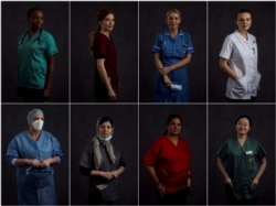 La imagen combinada muestra a mujeres trabajadoras del Sector de la salud. Día Internacional de la Mujer, lunes 8 de marzo de 2021.