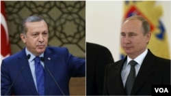 From left, Turkey President Recep Tayyip Erdogan and Russia President Vladimir Putin.