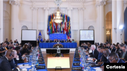 El secretario general de la OEA, Luis Almagro, inauguró el martes 20 de octubre de 2020 la 50 Asamblea General de la OEA, en un contexto marcado por la pandemia del COVID-19.[Tomada de la web de la OEA]