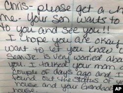 A detail of a message is shown at The Neighborhood Church in Chico, Calif., on Nov. 13, 2018.