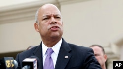 FILE - U.S. Homeland Security Secretary Jeh Johnson.