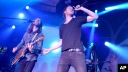 Dan Reynolds of the Imagine Dragons performs at the Hollywood Palladium in Los Angeles, May 29, 2013.