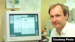FILE - Former physicist Tim Berners-Lee invented the World-Wide Web as an essential tool for High Energy Physics (HEP) at CERN from 1989 to 1994.