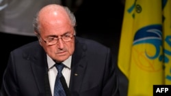 Presiden FIFA Sepp Blatter dalam upacara pembukaan Kongres FIFA ke-25 di Zurich, Swiss, 28 Mei lalu.