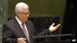 Palestinian President Mahmoud Abbas speaks during a meeting of the U.N. General Assembly prior to a vote on a resolution on the issue of upgrading the Palestinian Authority's status to non-member observer state in the United Nations, Nov. 29, 2012.