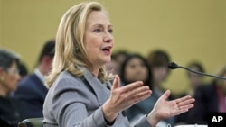 US Secretary of State Hillary Rodham Clinton called North Korea's agreement to suspend nuclear activities and accept a moratorium on testing 'a modest step' in the right direction, as she testified before a House panel, on Capitol Hill in Washington, Feb.