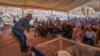 Dr. Zahi Hawass announces his discoveries during a news conference in the Valley of the Monkeys in Luxor's west bank, Egypt. (H. Elrasam/VOA)