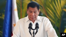 FILE - Philippine President Rodrigo Duterte.