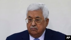 Palestinian President Mahmoud Abbas attends a meeting of the Fatah Revolutionary Council in the West Bank city of Ramallah, March 1, 2018. 