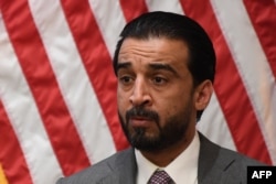 Iraq Council of Representatives Speaker Mohammed al-Halbousi speaks at the United States Institute of Peace (USIP) in Washington, D.C., March 29, 2019.