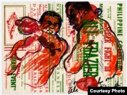 Round 8, Ali Knocks Out Joe's Mouthpiece, Oct. 1, 1975. (LeRoy Neiman Foundation)