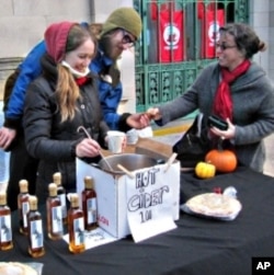 Rob, who sells cups of hot homemade apple cider to passersby, is thankful for his connection to the natural world.
