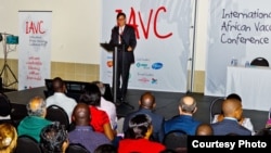 University of Cape Town Professor Gregory Hussey speaking at the first International African Vaccinology Conference, November 2012