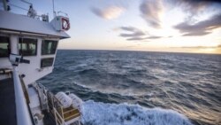 This Nov. 8, 2019, photo provided by John Guillote shows the Chukchi Sea from the top deck of the research ship the Sikuliaq.