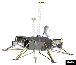 This graphic shows a possible robotic lander for a future mission to Jupiter's moon Europa.