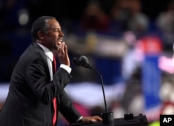 Ben Carson delivers remarks at the GOP convention in Cleveland on July 19, 2016. (AP)