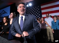 Senator-elect Cory Gardner, a Colorado congressman, delivers his victory speech in Denver Nov. 4, 2014.