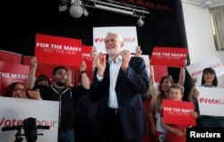 Jeremy Corbyn, leader of Britain's opposition Labour Party, campaigns in Manchester, Britain June 3, 2017.